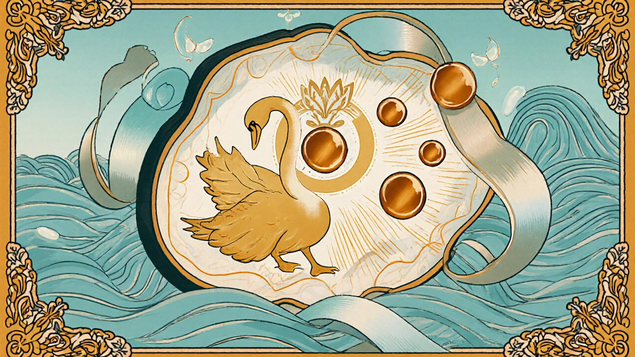 Illustration showing gemfibrozil activating enzymes to break down triglycerides.